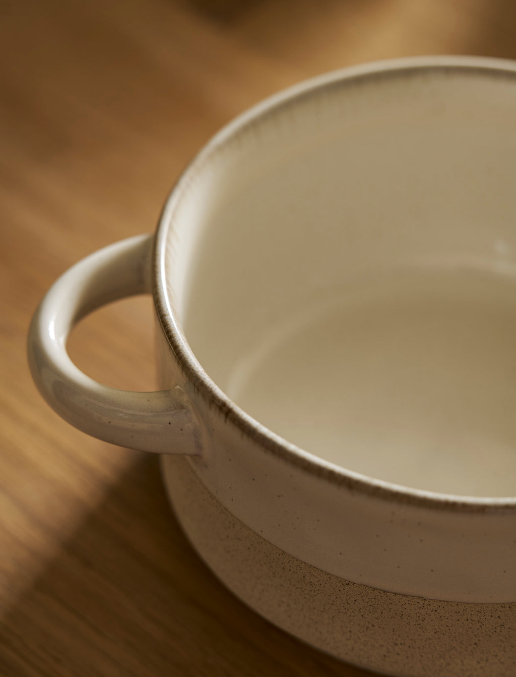 Blandon Half Glazed Bowls Stoneware (White)