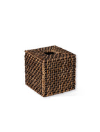 Wittering Square Tissue Box Holder - Rattan, Antique Brown