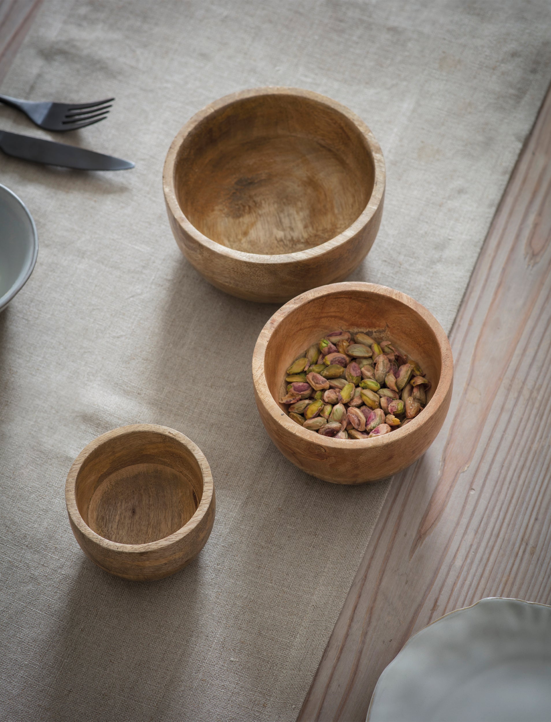 Midford Bowls - Mango Wood, Natural (Set of 3)
