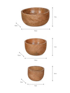 Midford Bowls - Mango Wood, Natural (Set of 3)