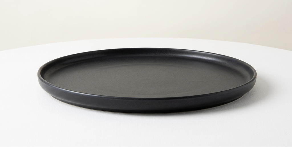 Black Ceramic Serving Platter