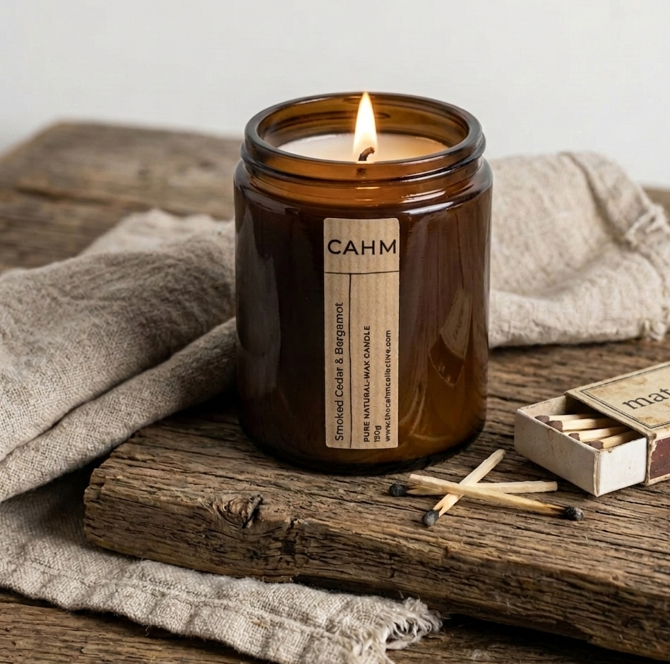 Smoked Cedar & Bergamot Amber Jar Candle - 150g