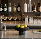 Black Cement Bowl Style Pot - 23cm