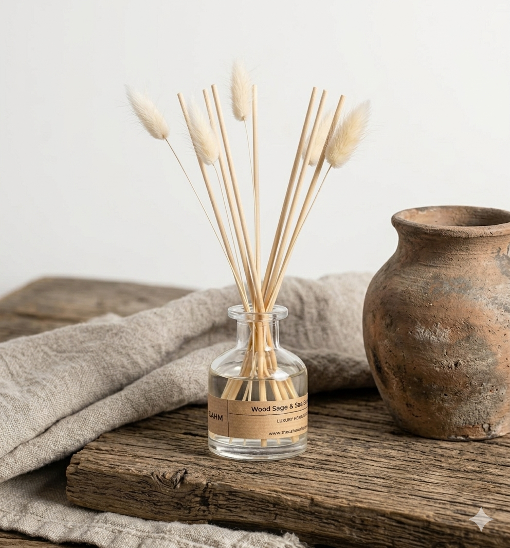 Wood Sage & Sea Salt Reed Diffuser - Clear