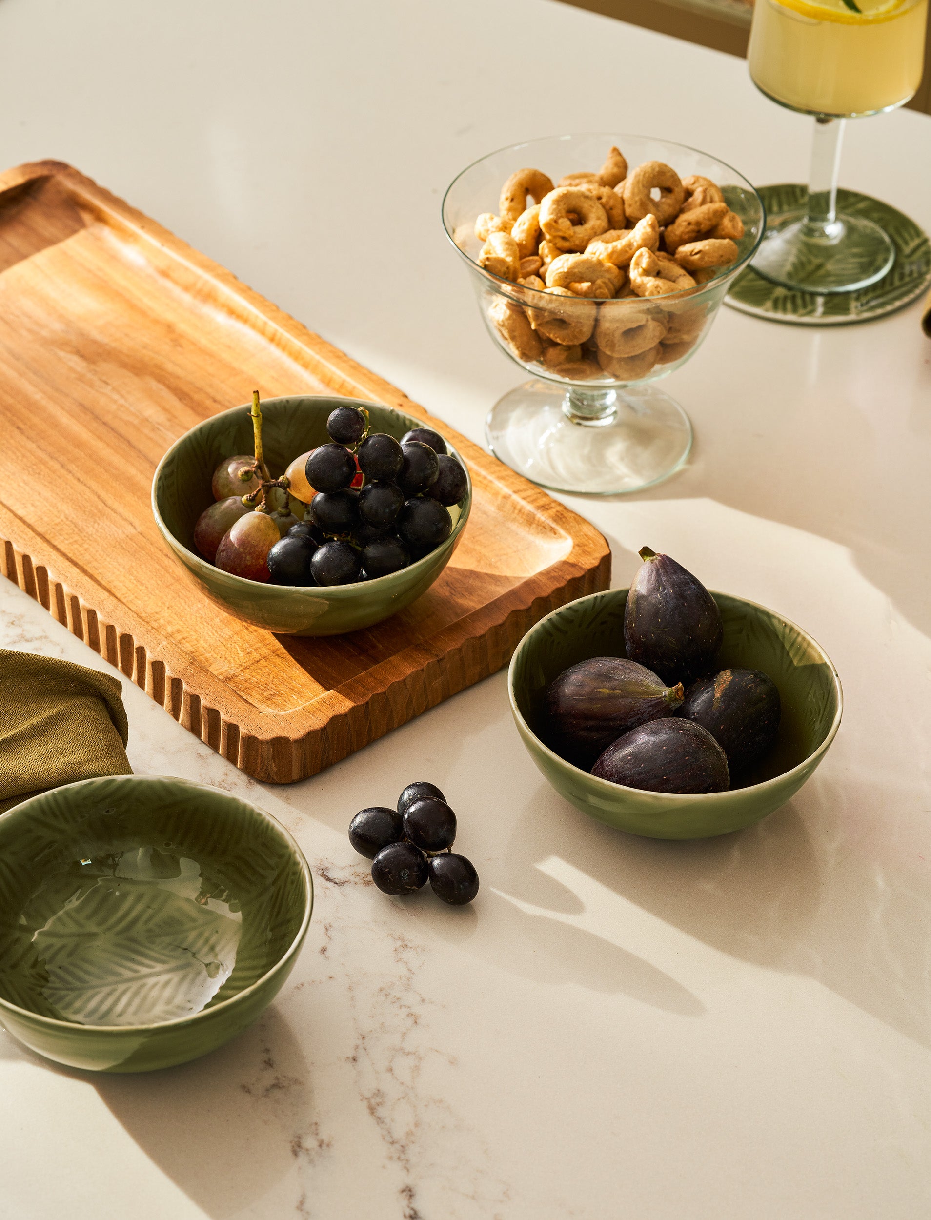 Alvescot Aluminium Nibble Bowls - Moss Green (Set of 3)
