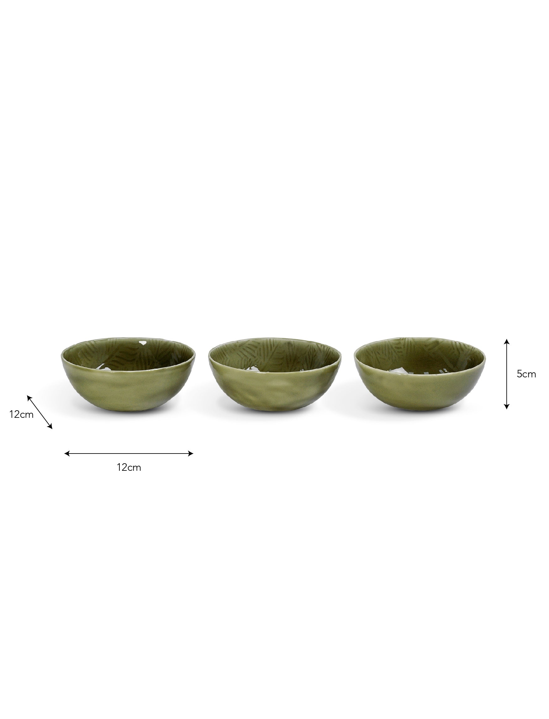 Alvescot Aluminium Nibble Bowls - Moss Green (Set of 3)