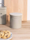 Brompton Canister - Powder Coated Steel & Marble (Clay)