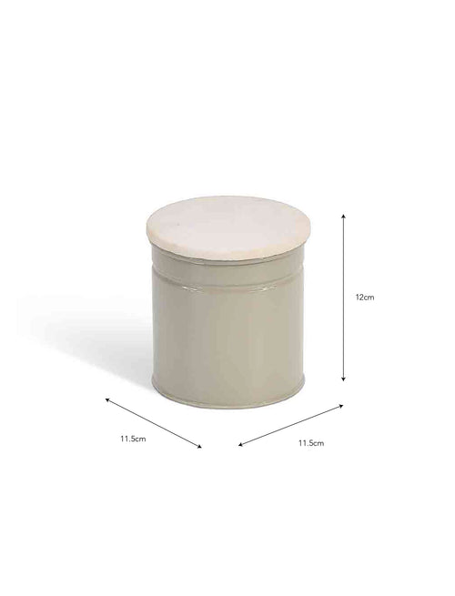 Brompton Canister - Powder Coated Steel & Marble (Clay)