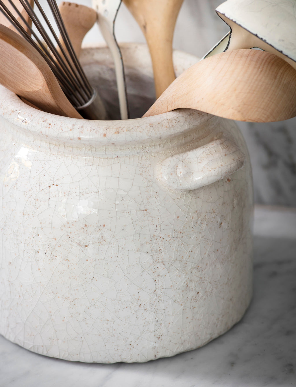 Ravello White Pot With Handles - 21cm
