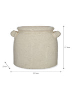 Ravello White Pot With Handles - 21cm