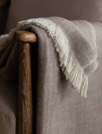 Stockwell Natural Wool Herringbone Throw