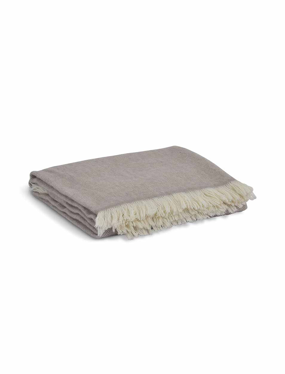 Stockwell Natural Wool Herringbone Throw