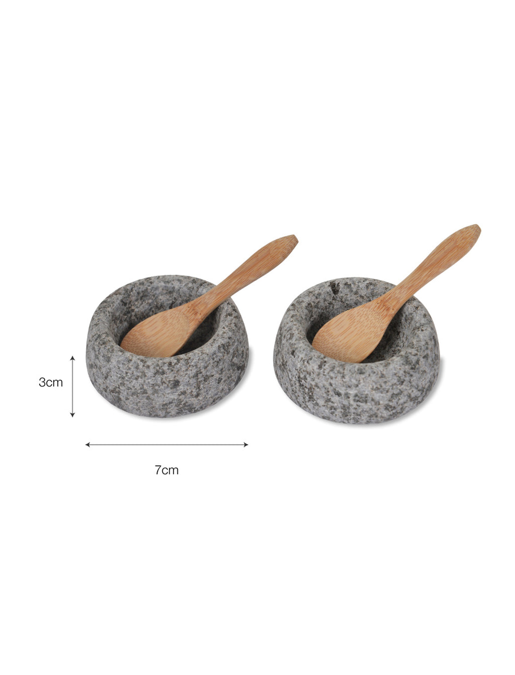 Granite Salt & Pepper Pots with Bamboo Spoons