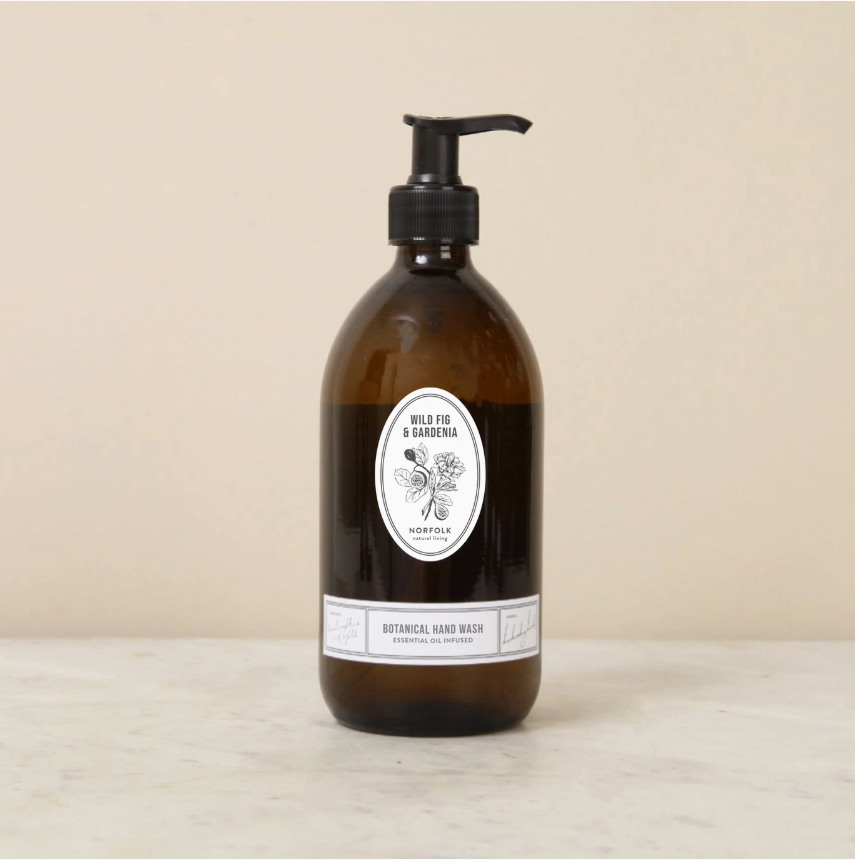 Norfolk Natural Living Hand Soap - Wild Fig & Gardenia 500ml (Glass Bottle)