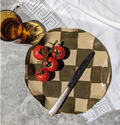 Olive Wavy Check Platter