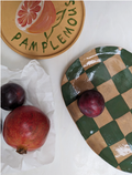Green Checks Serving Platter Small