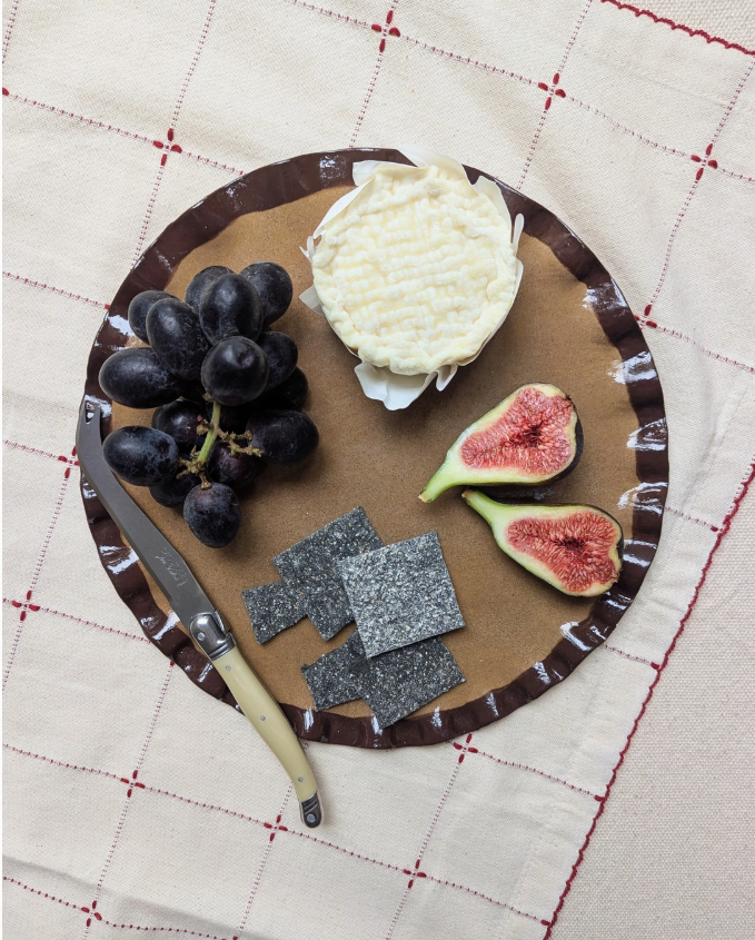 Chocolate Brown Edged Frill Platter