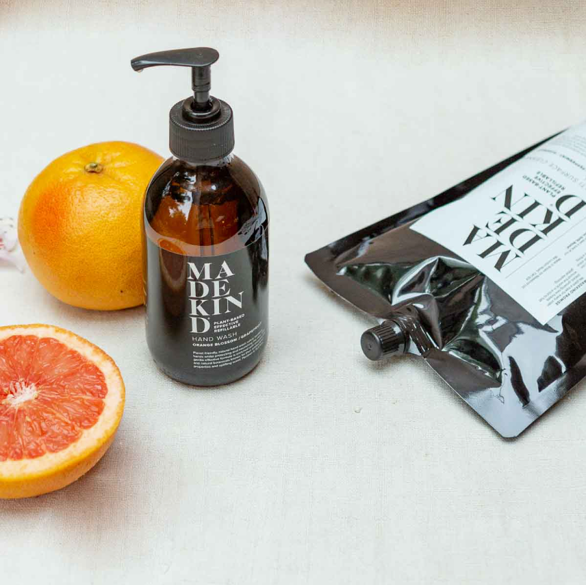 MadeKind Natural Hand Soap - Orange Blossom & Grapefruit (Glass Bottle)