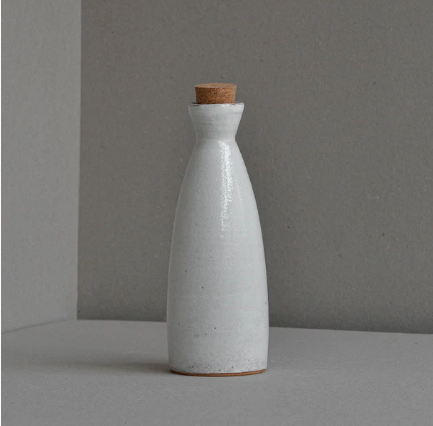 Rustic Stoneware Oil Bottle - Large