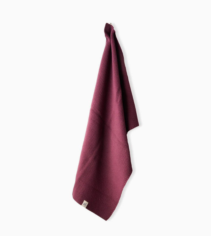 Hand Towel - Burgundy 100% Organic Cotton