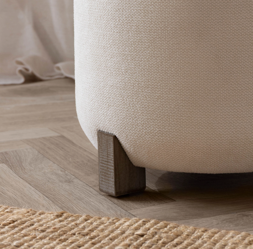 Neven Storage Footstool - Ecru