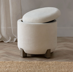 Neven Storage Footstool - Ecru