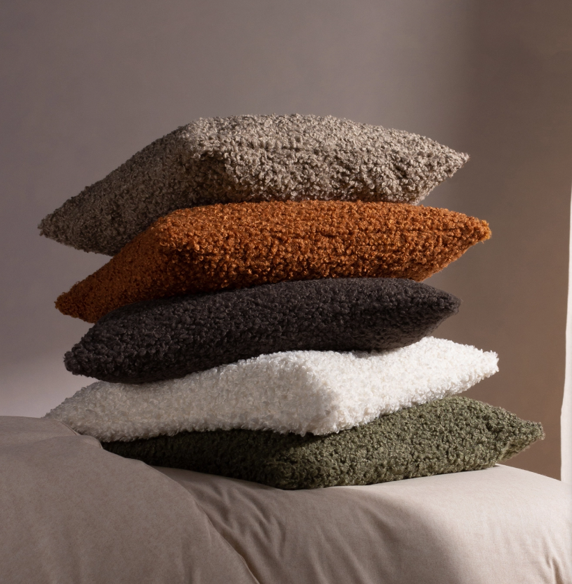 Cabu Chunky Boucle Cushion - Chocolate