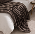 Empress Faux Fur Throw - Taupe