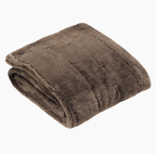 Empress Faux Fur Throw - Taupe