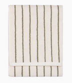 Hebden Narrow Stripe 100% Cotton Hand Towel - Olive