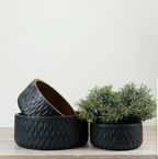 Black Ribbed Bowl