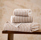 Hebden Striped Cotton Hand Towel -  Natural