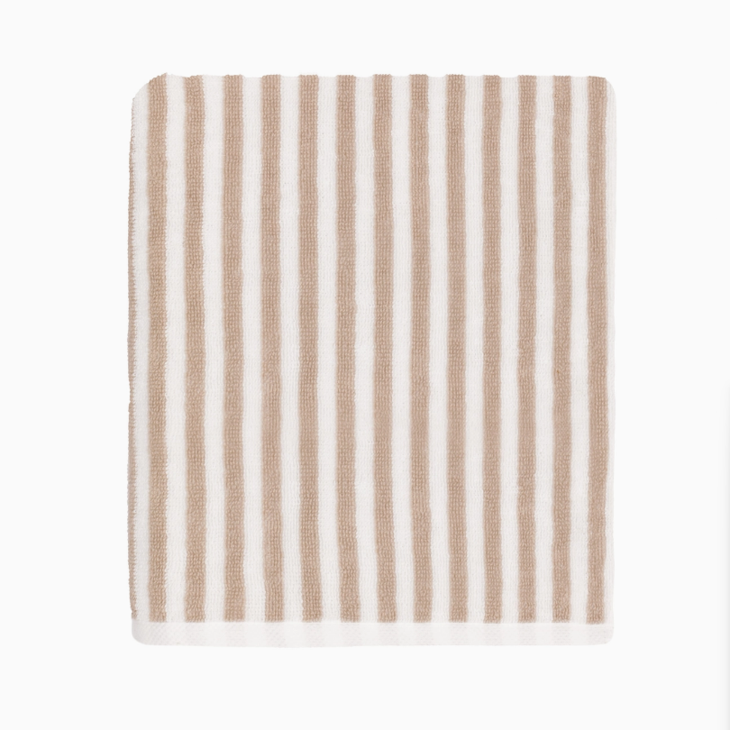 Hebden Striped Cotton Hand Towel -  Natural