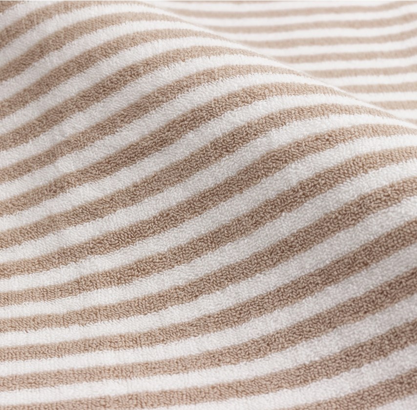 Hebden Striped Cotton Hand Towel -  Natural
