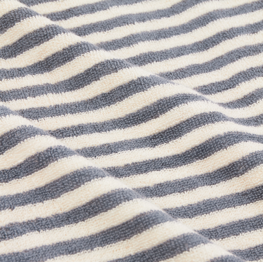 Hebden Striped 100% Cotton Hand Towel - Denim Blue