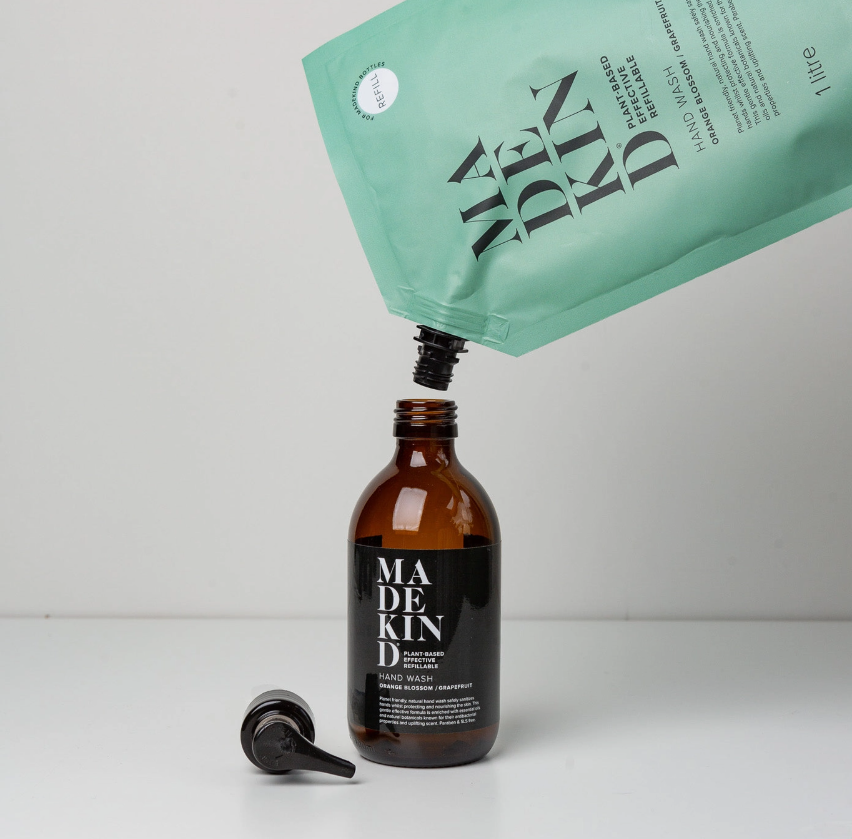 MadeKind Natural Hand Wash - Orange Blossom & Grapefruit - 1ltr (Refill)