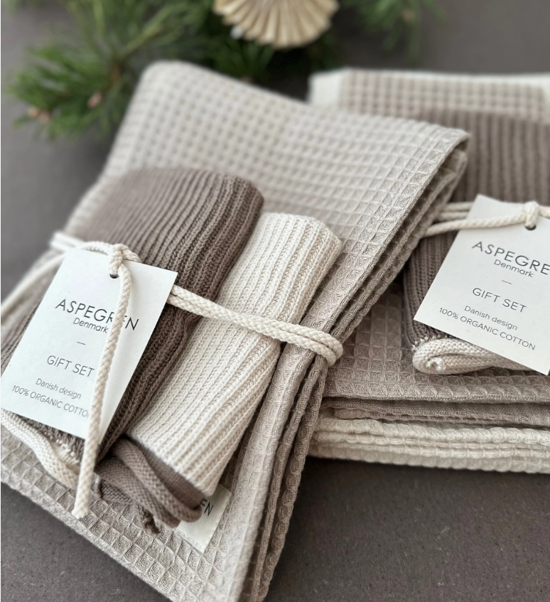 Mushroom Tea Towel & Dish Cloth Gift Set