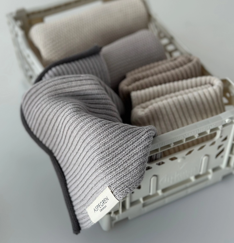 Knitted Dishcloth - Ripple - Dove