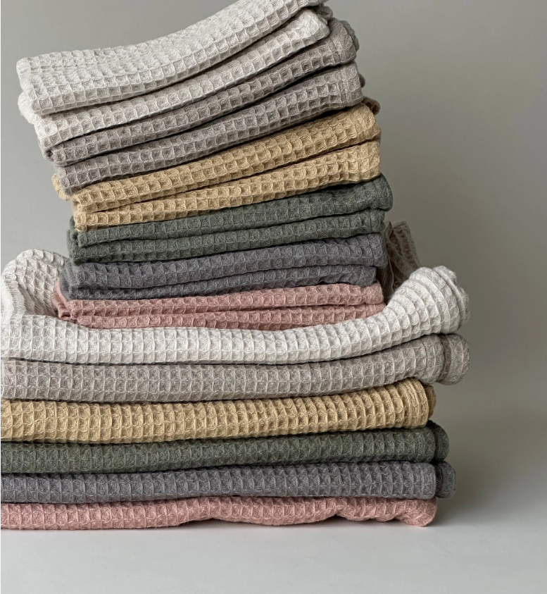 Olive Waffle Tea Towel
