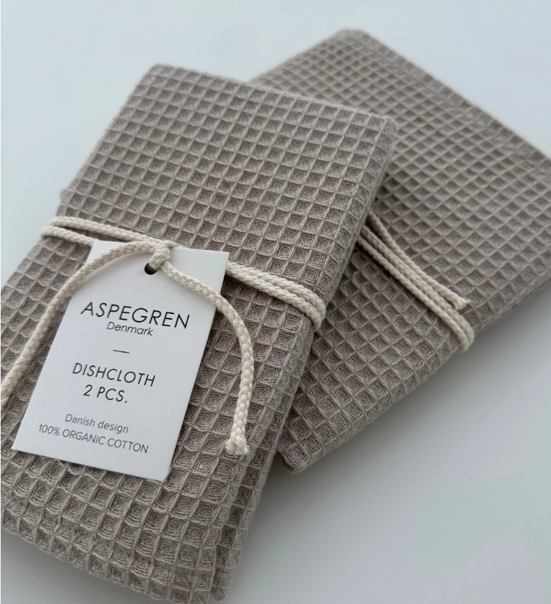 Oyster Gray Waffle Dishcloths - Set of 2