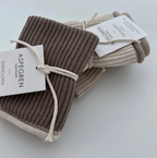 Knitted Dishcloth - Ripple - Truffle