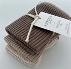 Knitted Dishcloth - Ripple - Truffle