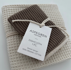 Knitted Dishcloth - Ripple - Truffle
