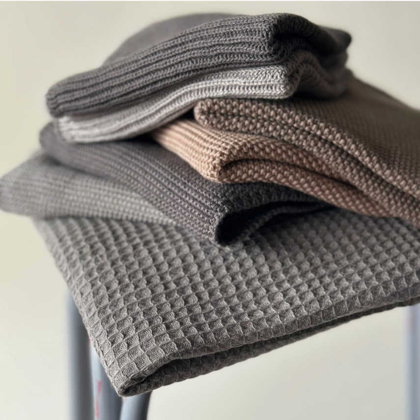 Gray Knitted Dishcloths - Set of 2