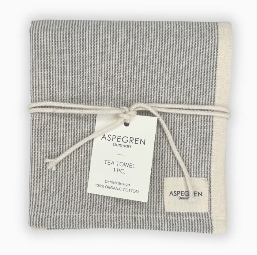Pinstripe Tea Towel - Pepper