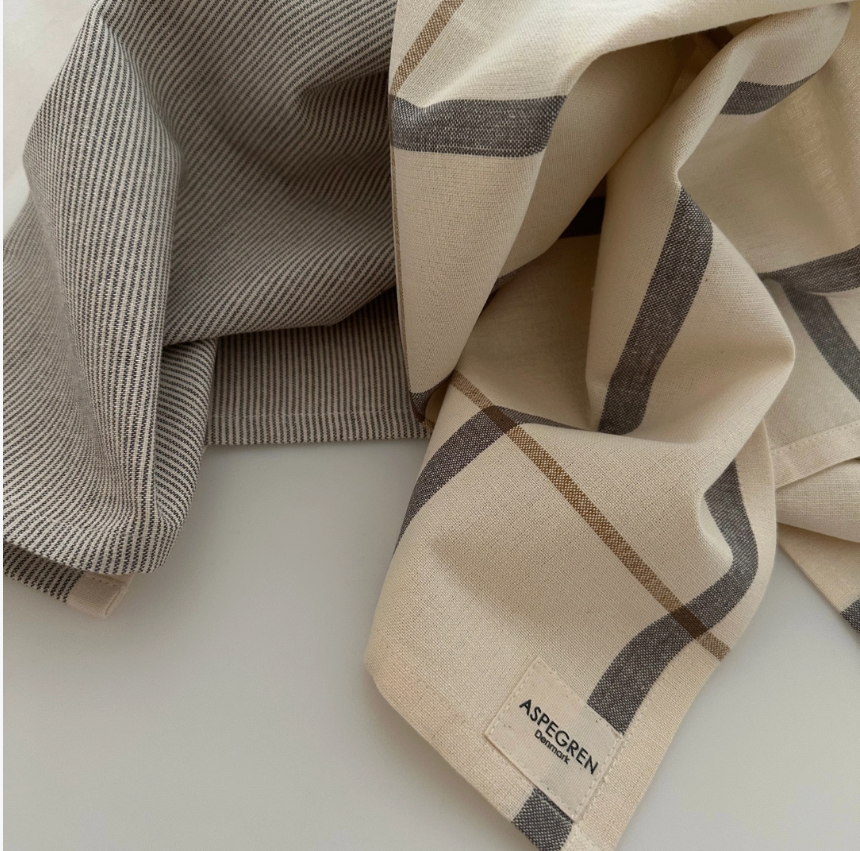 Pinstripe Tea Towel - Pepper
