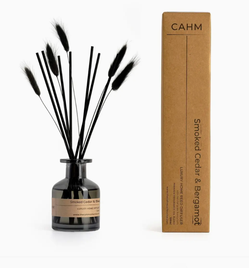 Smoked Cedar & Bergamot Reed Diffuser - Black