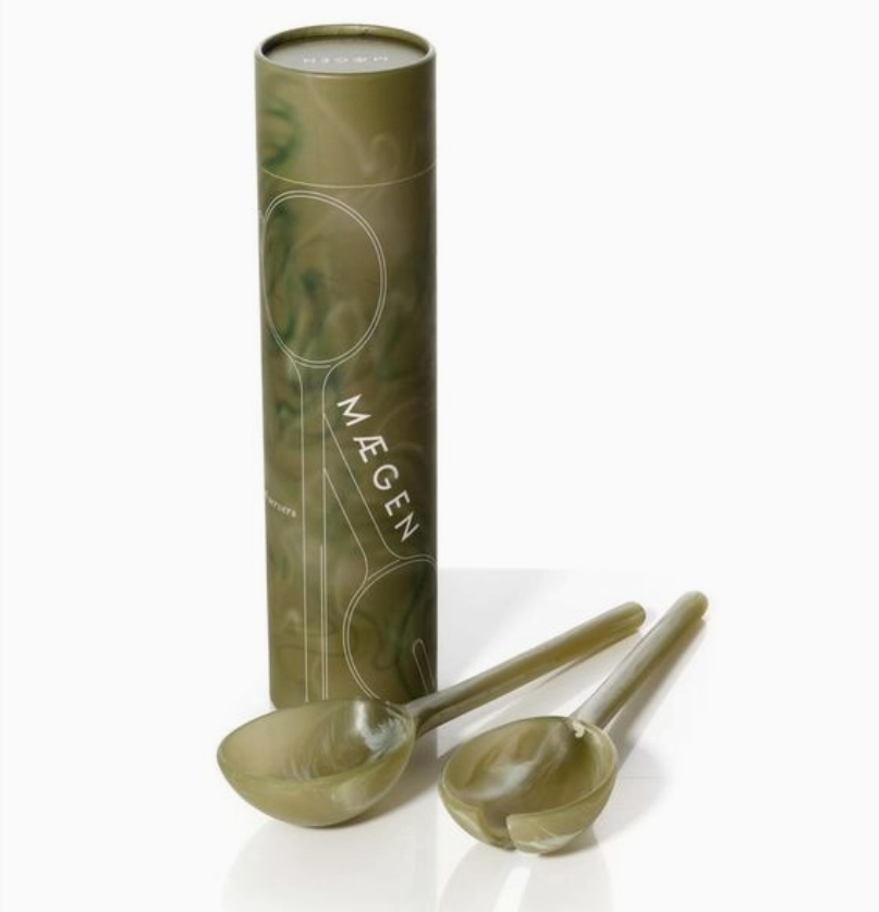 Maegan Salad Servers - Olive