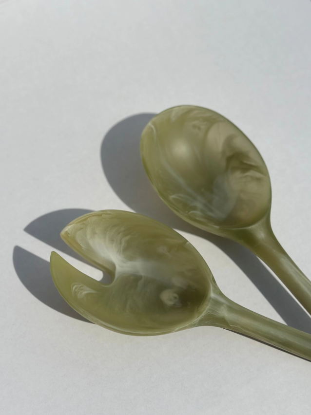 Maegan Salad Servers - Olive