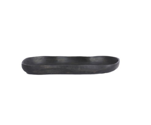 Bugaba Antique Wood Dish - Dark Brown